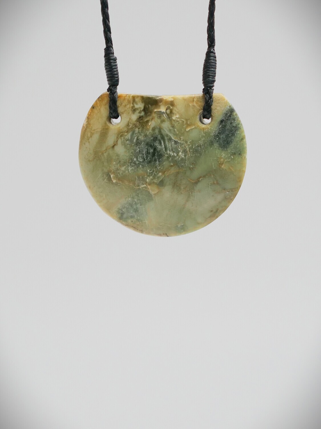 Moko Pounamu Kouma Breastplate  NZ Genuine  Inanga Flower Greenstone - Kawau
