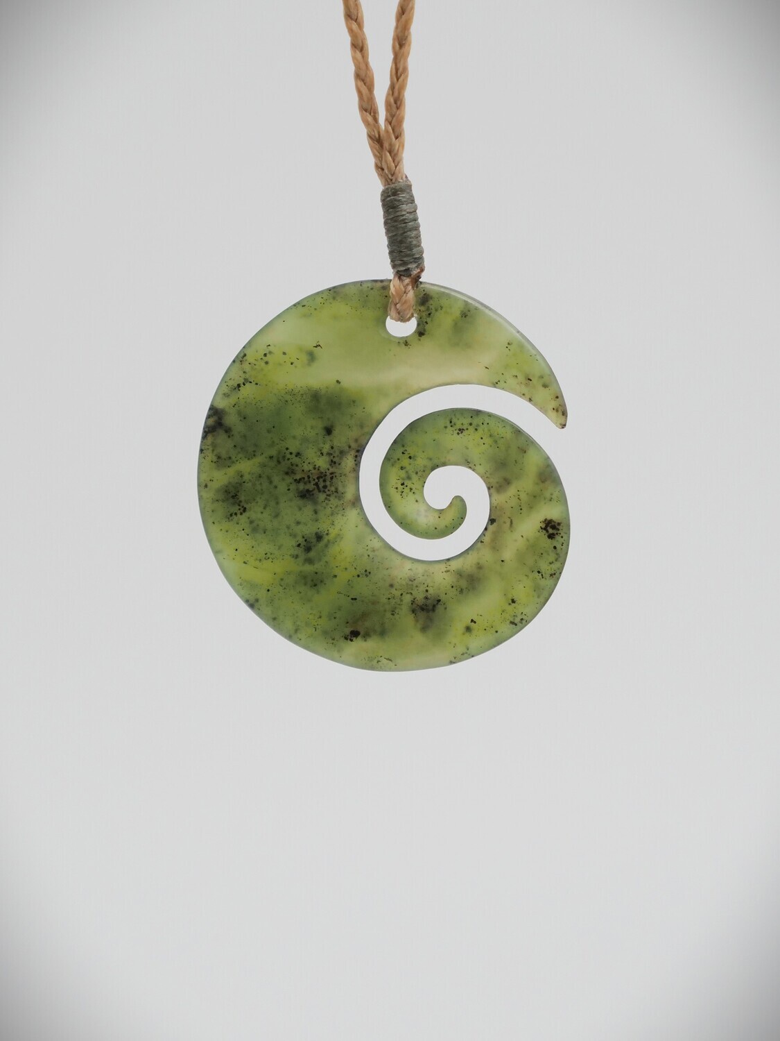 Moko Pounamu Koru NZ Genuine Kawakawa Greenstone - Omarunui