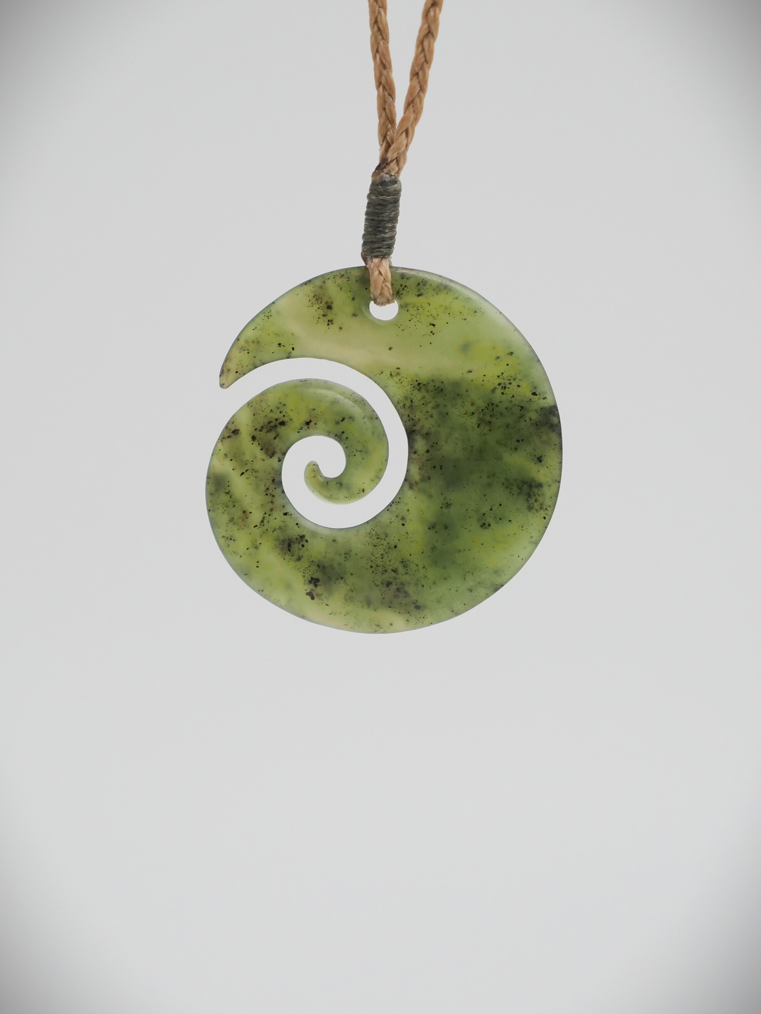Moko Pounamu Koru NZ Genuine Kawakawa Greenstone - Omarunui