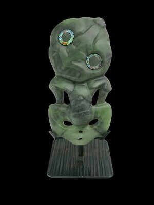 Moko PounamuTiki NZ Genuine Totoweka Greenstone - Te Ruatarore