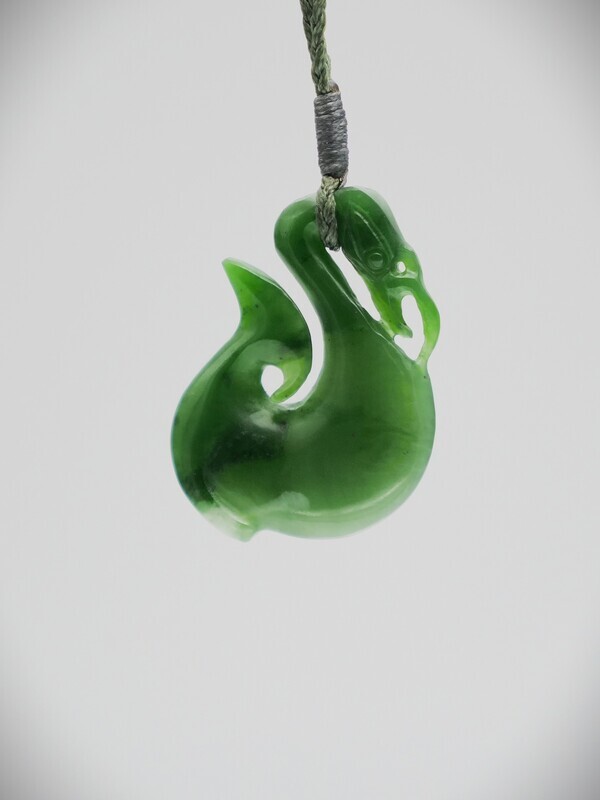 Moko Pounamu Manaia NZ Genuine Kahotea Greenstone - Matahina