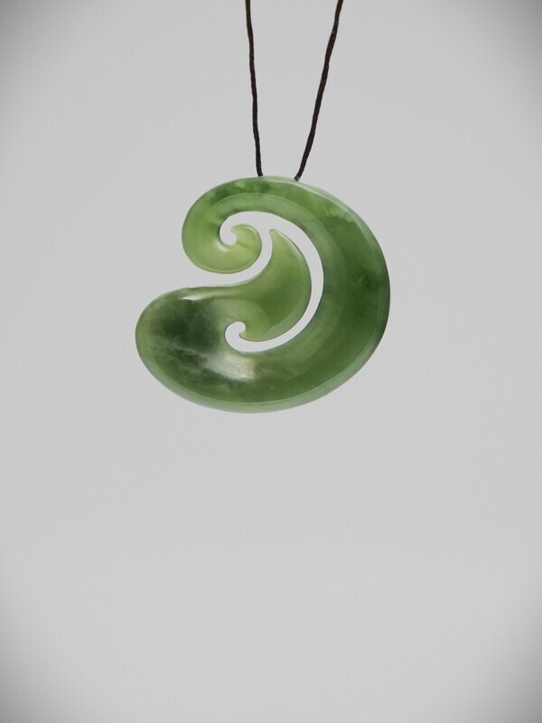 Moko Pounamu Contemporary Design NZ Genuine Inanga Greenstone - Matai