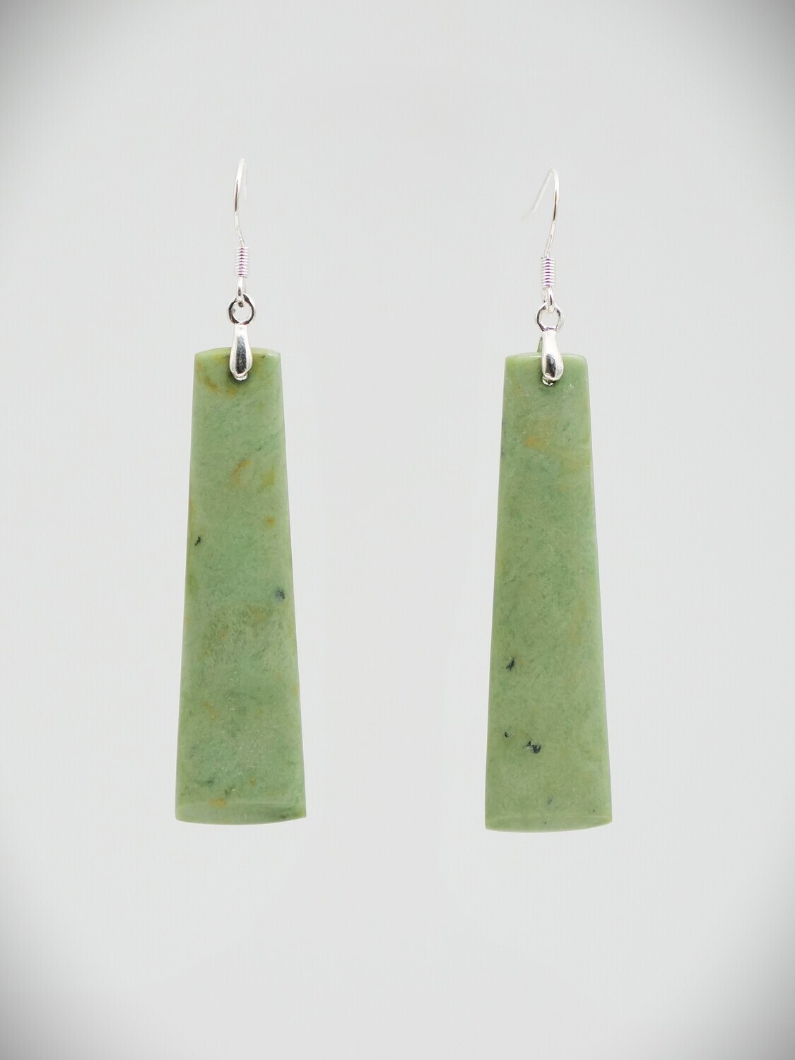 Moko Pounamu NZ Kokopu Greenstone & Sterling Silver Earrings 09951