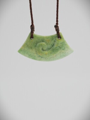 Moko Pounamu Kouma Breastplate NZ Genuine Marsden Flower Greenstone - Huinga