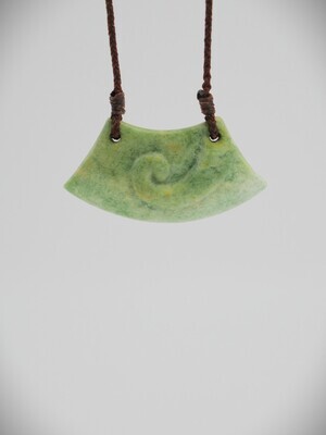 Moko Pounamu Breastplate NZ Genuine Marsden Flower Greenstone - Huinga