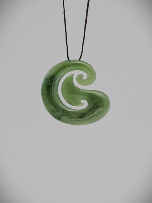 Moko Pounamu Contemporary Design NZ Genuine Kahotea Greenstone - Maraetai