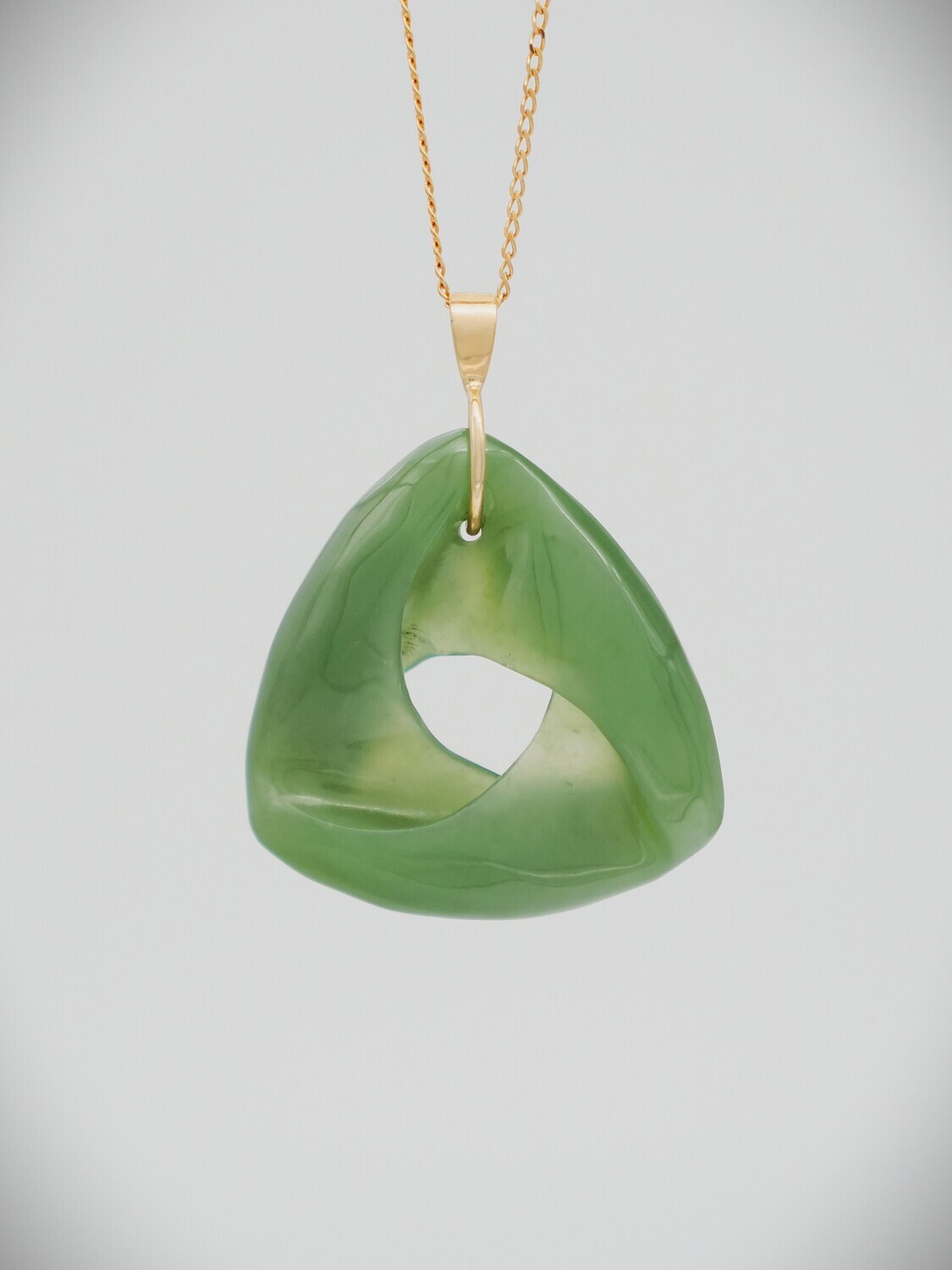 Moko Pounamu Southern Cross Genuine NZ Inanga Greenstone and 9ct Gold - Te Mahia Bay