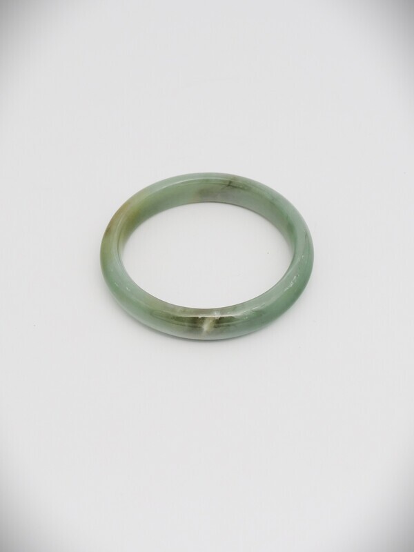 Moko Pounamu NZ Genuine  Marsden Flower Greenstone Solid Bangle - Ngakuta