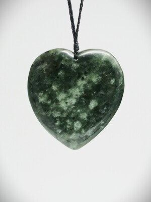 Moko Pounamu Heart NZ Genuine Kahotea Greenstone - Tahora