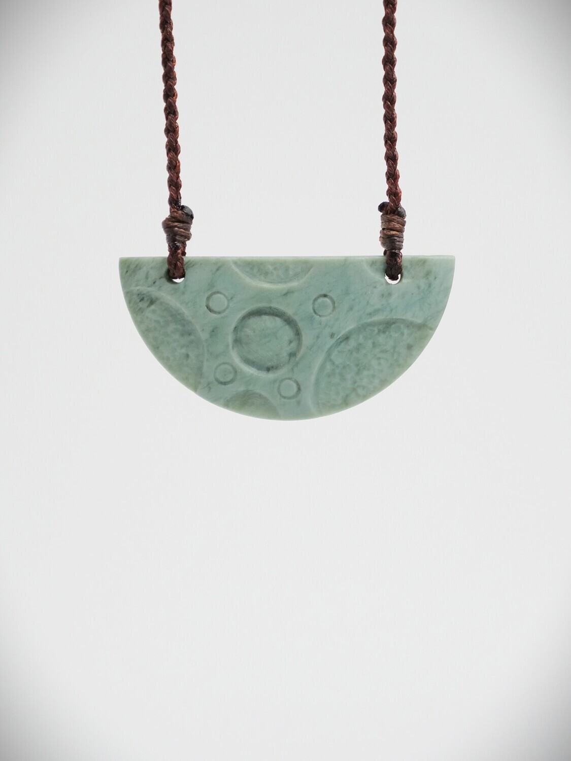 Moko Pounamu Kouma Breastplate with Koru NZ Genuine Auhunga Greenstone - Mangarakau
