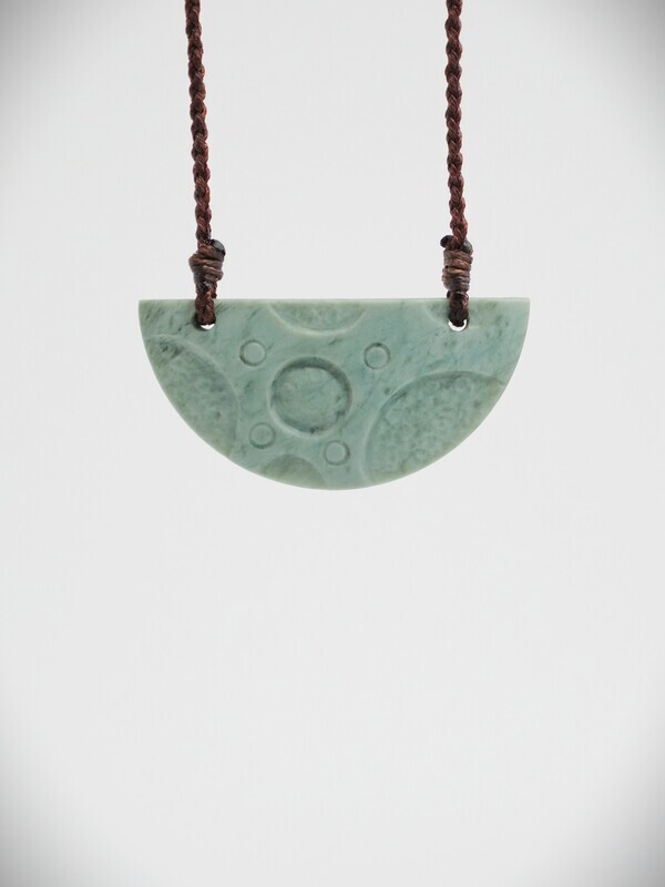 Moko Pounamu Kouma Breastplate with Koru NZ Genuine Auhunga Greenstone - Mangarakau