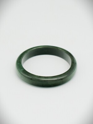 Moko Pounamu Solid Bangle NZ Genuine  Kawakawa Greenstone  - Karamea