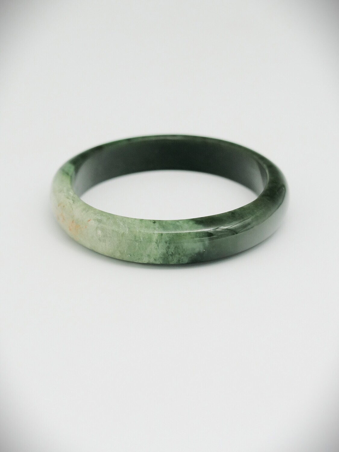 Moko Pounamu Solid Bangle NZ Genuine  Kawakawa Flower Greenstone  - Whatanihi