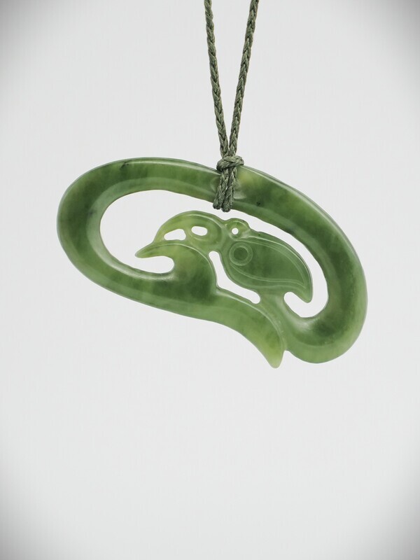 Moko Pounamu Koropepe NZ Genuine Kawakawa Greenstone - Matawai