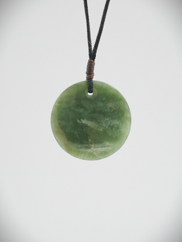 Moko Pounamu Porohita (Disc) NZ Genuine Inanga Greenstone - Oananga