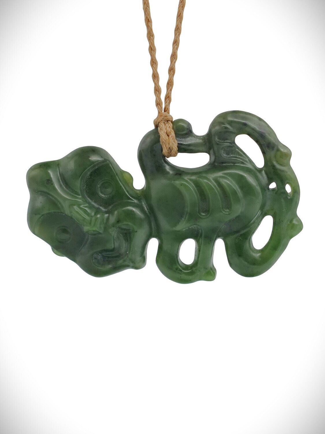 Moko Pounamu Hei Tiki NZ Genuine Kawakawa stone - Korere