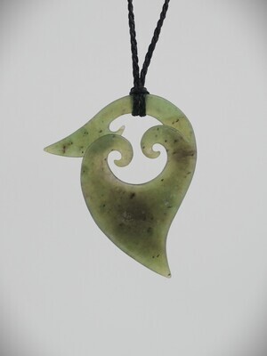 Moko Pounamu Contemporary Design NZ Genuine Totoweka Greenstone - Okari