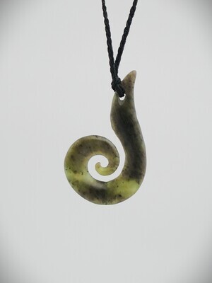 Moko Pounamu Contemporary Hei Matau NZ Genuine Totoweka Greenstone - Waituhi