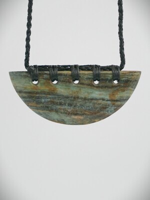 Moko Pounamu,  Kouma Breastplate NZ Genuine Nelson Golden Bay Polychrome Schist  - Paparoa