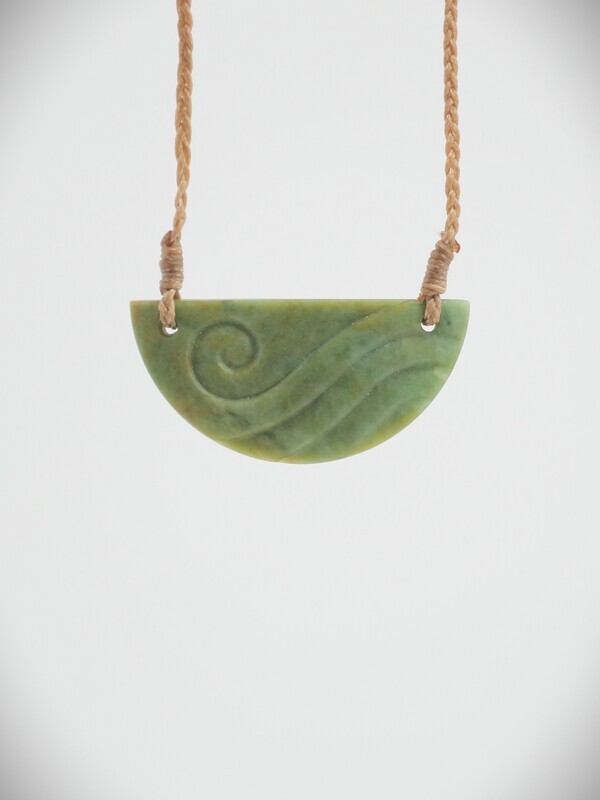 Moko Pounamu Kouma Breastplate NZ Genuine Marsden Flower Greenstone - Atarau