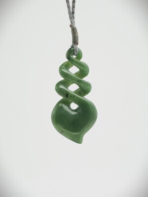 Moko Pounamu Triple Pikorua (Twist) NZ Genuine Kawakawa Greenstone - Paranui