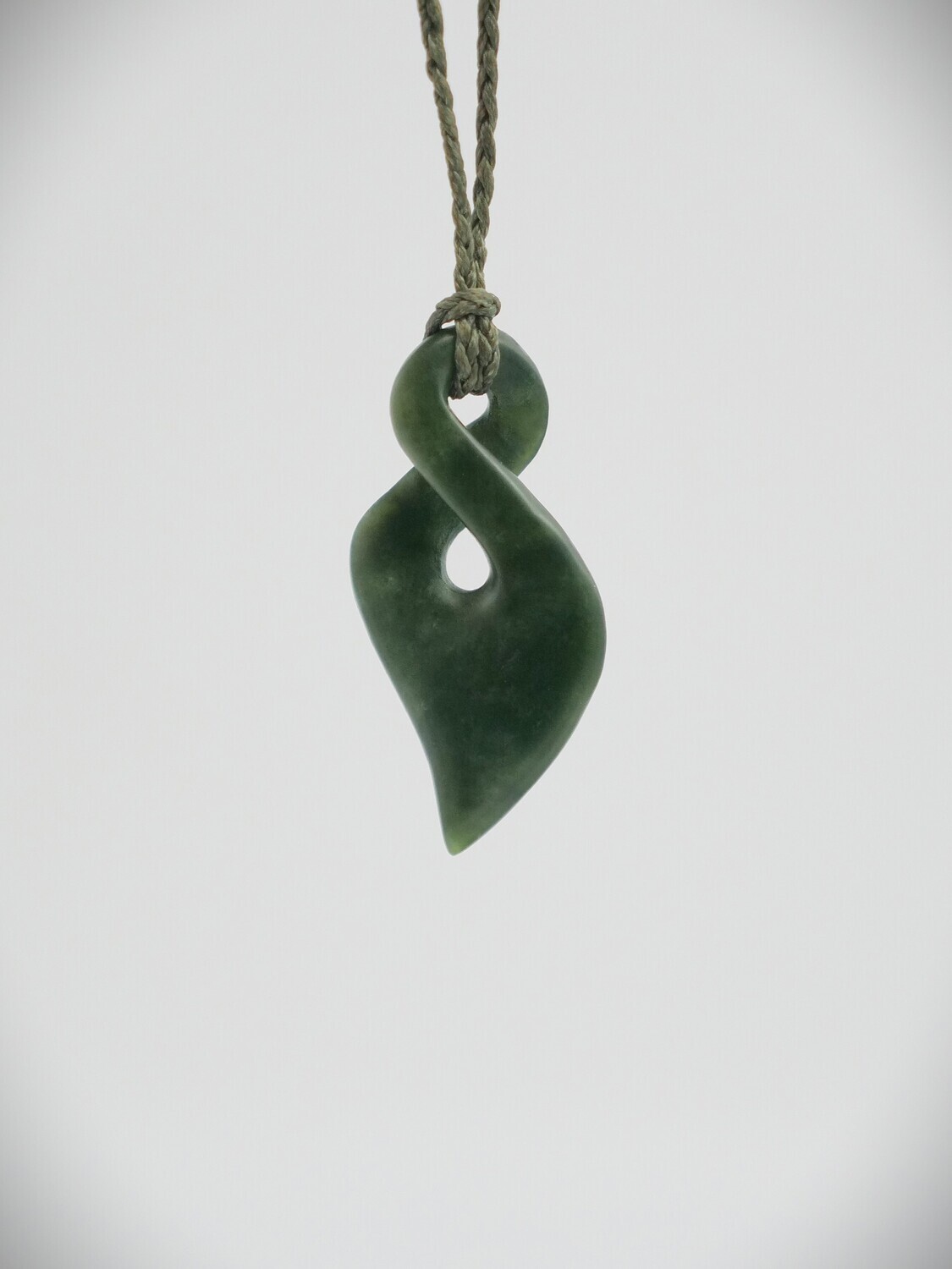 Moko Pounamu Contemporary single Pikorua NZ Genuine Kawakawa Greenstone - Ohinepaka