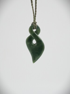 Moko Pounamu Contemporary single Pikorua NZ Genuine Kawakawa Greenstone - Ohinepaka