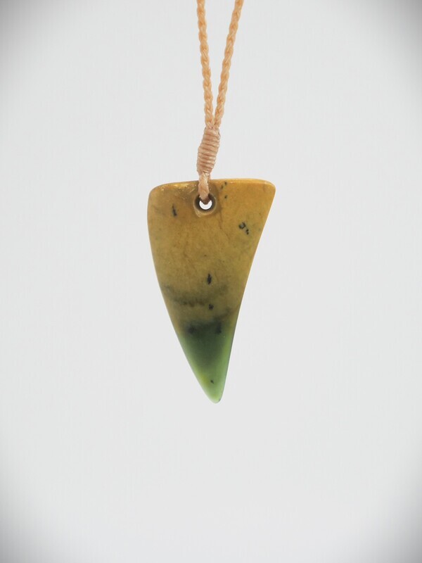 Moko Pounamu  Rei Niho (tooth) NZ Genuine Marsden Flower Greenstone - Paparoa