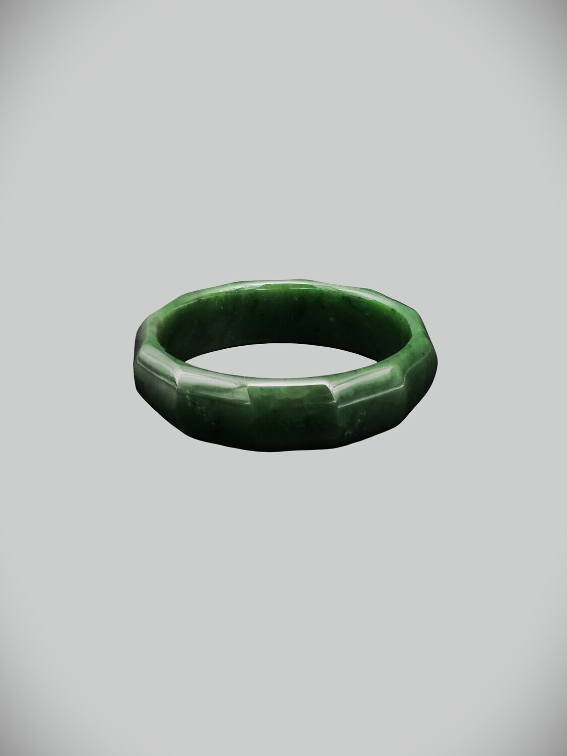 Moko Pounamu Solid Bangle NZ Genuine  Kahurangi Greenstone  - Te Miko