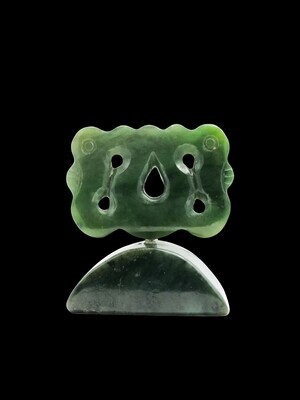 Moko Pounamu Peka Peka Sculpture NZ Genuine Kawakawa Greenstone