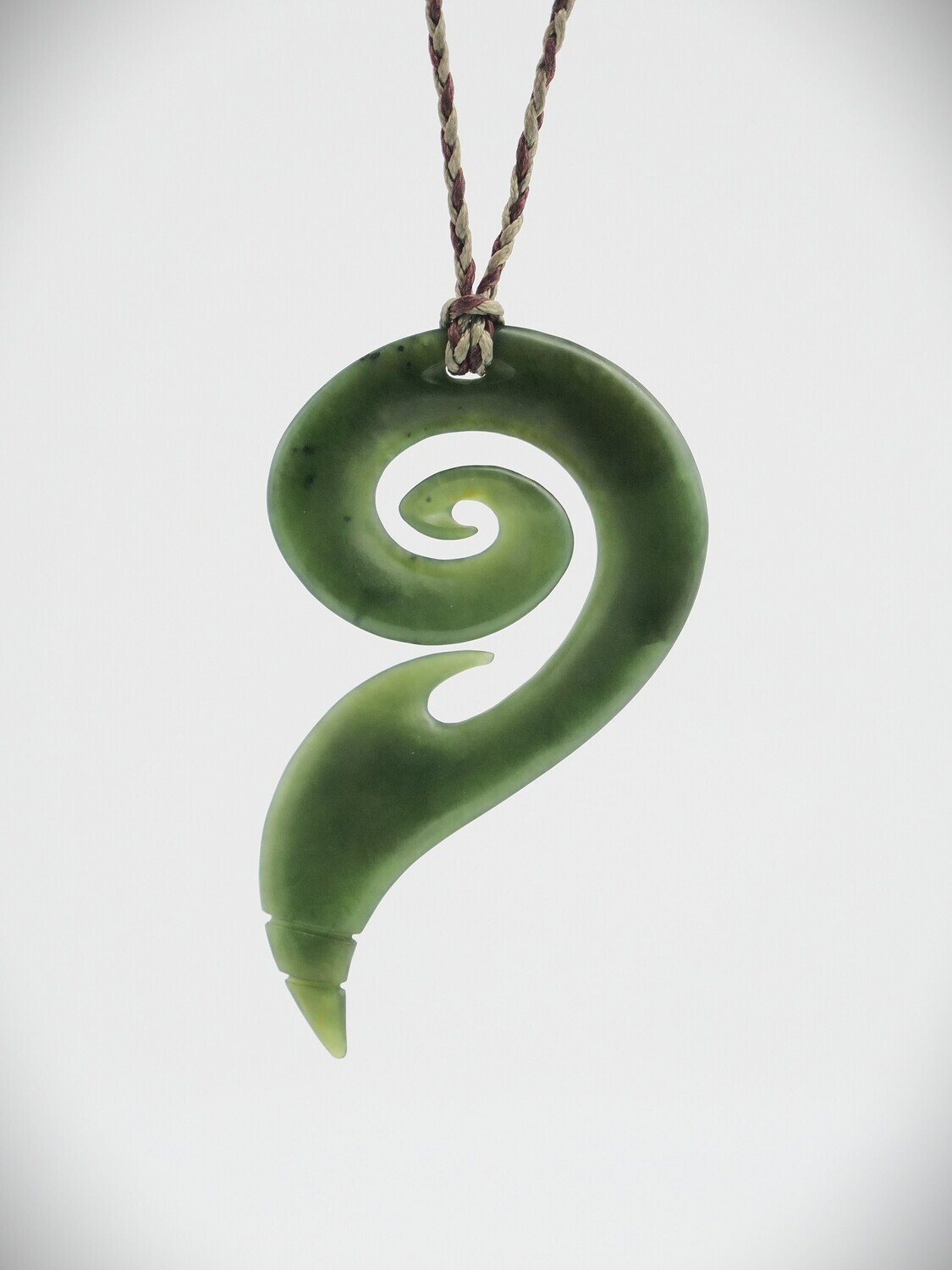 Moko Pounamu Koru NZ Genuine Kawakawa Greenstone - Rakopi