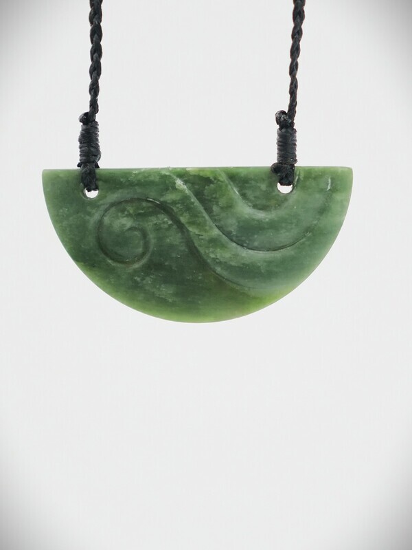 Moko Pounamu Kouma Breastplate NZ Genuine Kawakawa  Greenstone - Kaimata