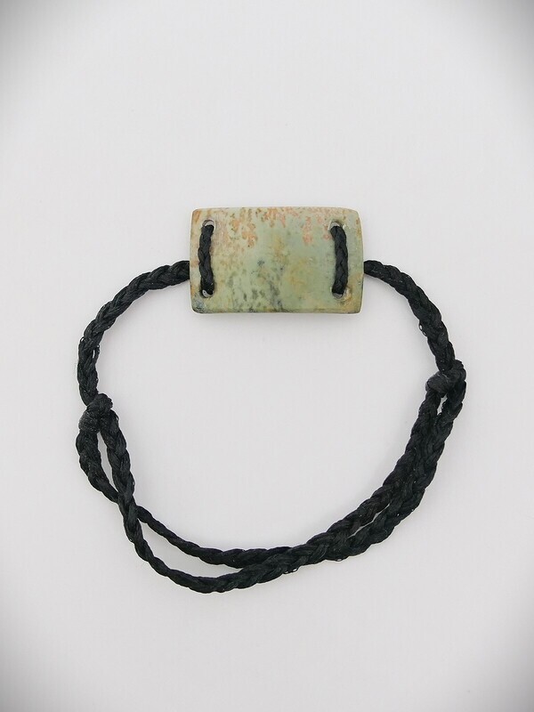 Moko Pounamu Adjustable Bracelet NZ Genuine Kokopu Greenstone 10686