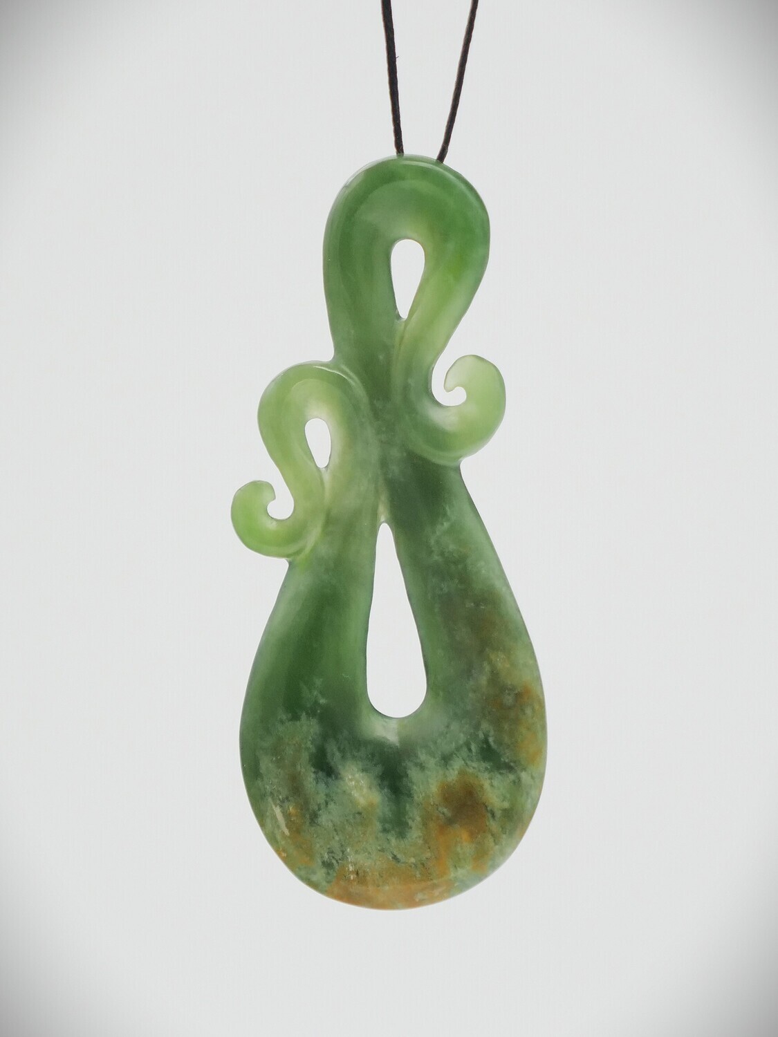 Moko Pounamu  Contemporary Design NZ Genuine Marsden Flower Greenstone - Te Kotahitanga