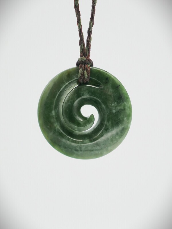 Moko Pounamu Koru NZ Genuine Kahotea Greenstone - Oromahoe