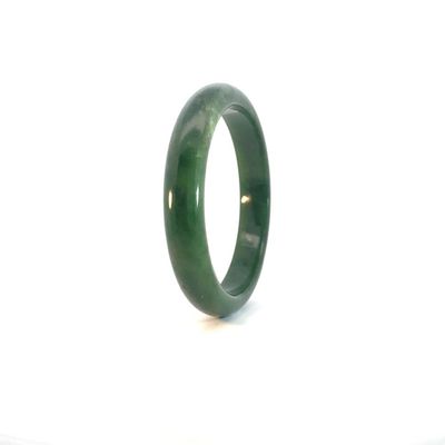 Moko Pounamu Solid Bangle NZ Genuine  Kawakawa Greenstone  - Otapiri