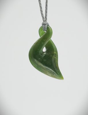Moko Pounamu Single Pikorua (Twist) NZ Genuine Kahurangi Flower Greenstone - Paramata
