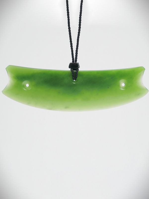 Moko Pounamu Kouma Breastplate NZ Genuine Kahurangi Greenstone - Whangaehu