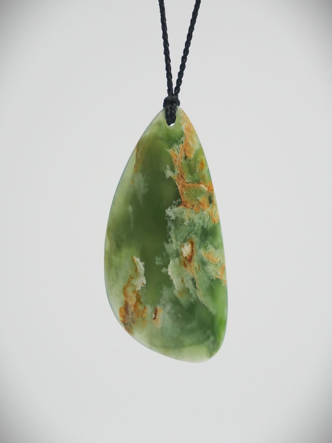 Moko Pounamu Roimata (Teardrop) NZ Genuine Kahurangi Flower Greenstone - Pukekura