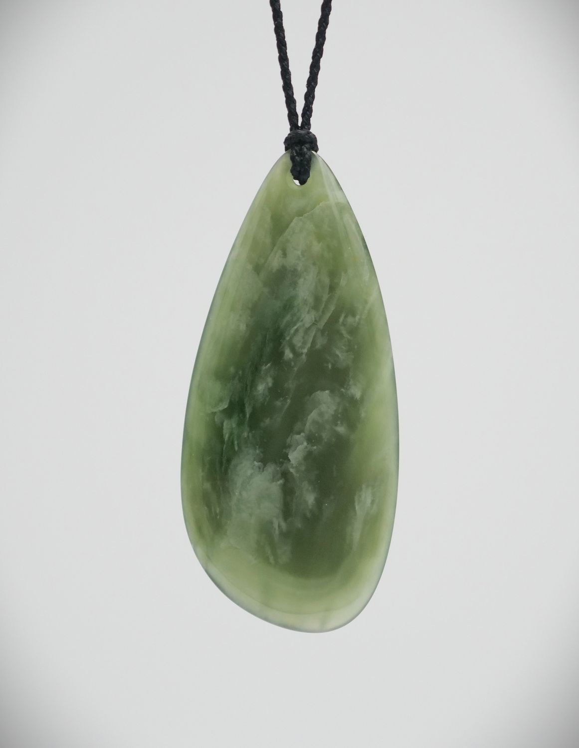 Moko Pounamu Roimata (Teardrop) NZ Genuine Inanga Flower Greenstone - Harihari