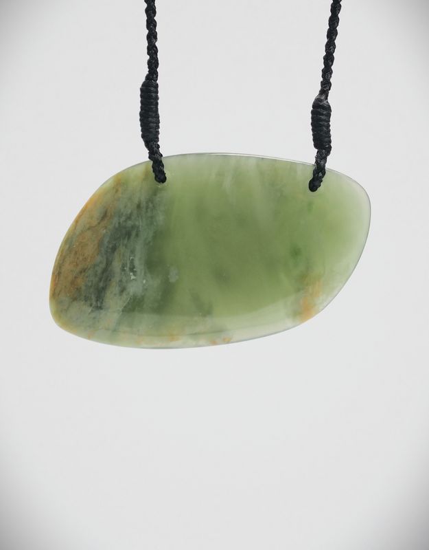 Moko Pounamu Kouma Breastplate  NZ Genuine  Inanga Flower Greenstone - Kakapotahi