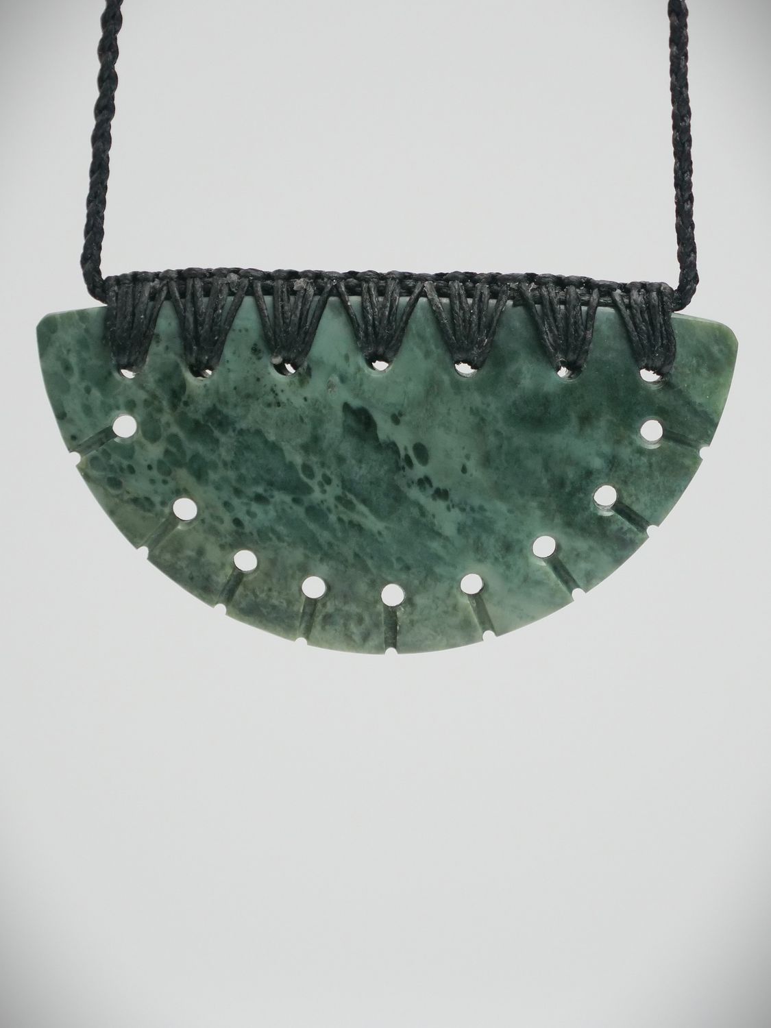 Moko Pounamu Kouma Breastplate  NZ Genuine Kokopu Greenstone - Pakihi