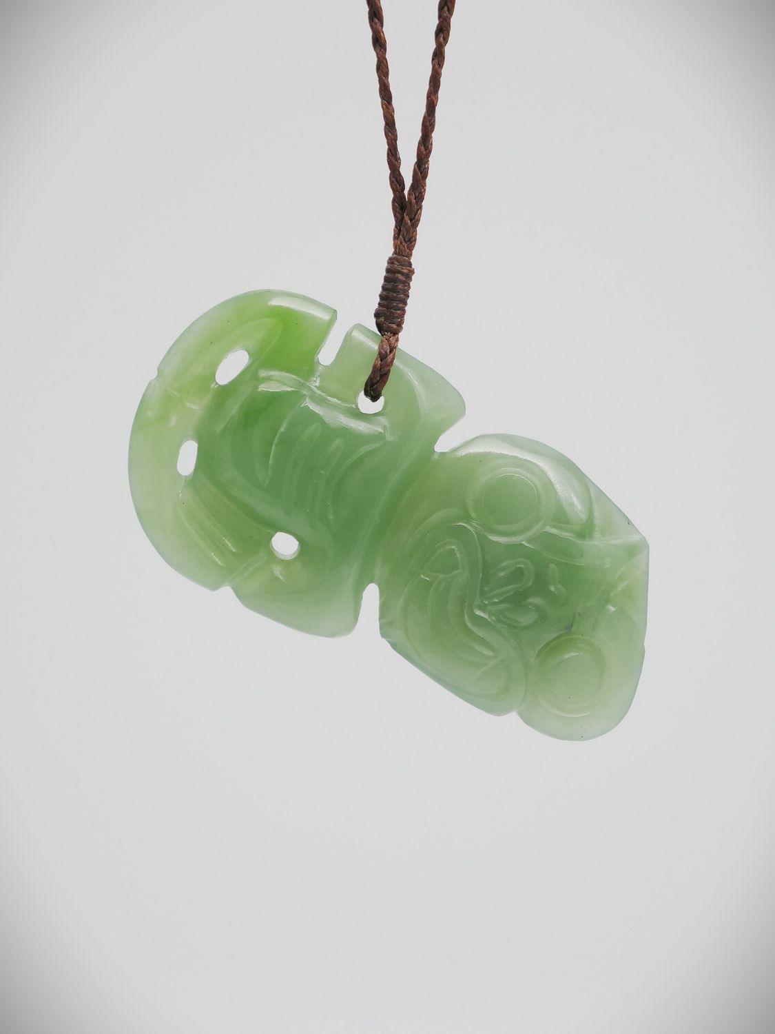 Moko Pounamu Hei Tiki Genuine NZ Inanga Greenstone  - Otematata