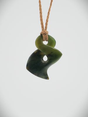 Moko Pounamu Single Pikorua NZ Genuine Kawakawa Greenstone - Matauira