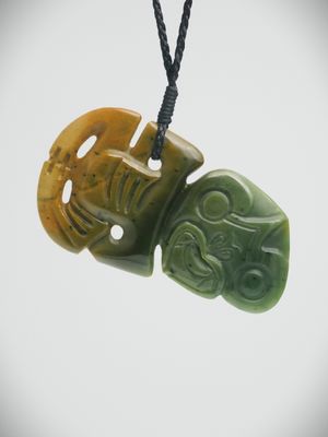 Moko Pounamu Hei Tiki Genuine NZ Raukaraka Greenstone  - Kaninihi