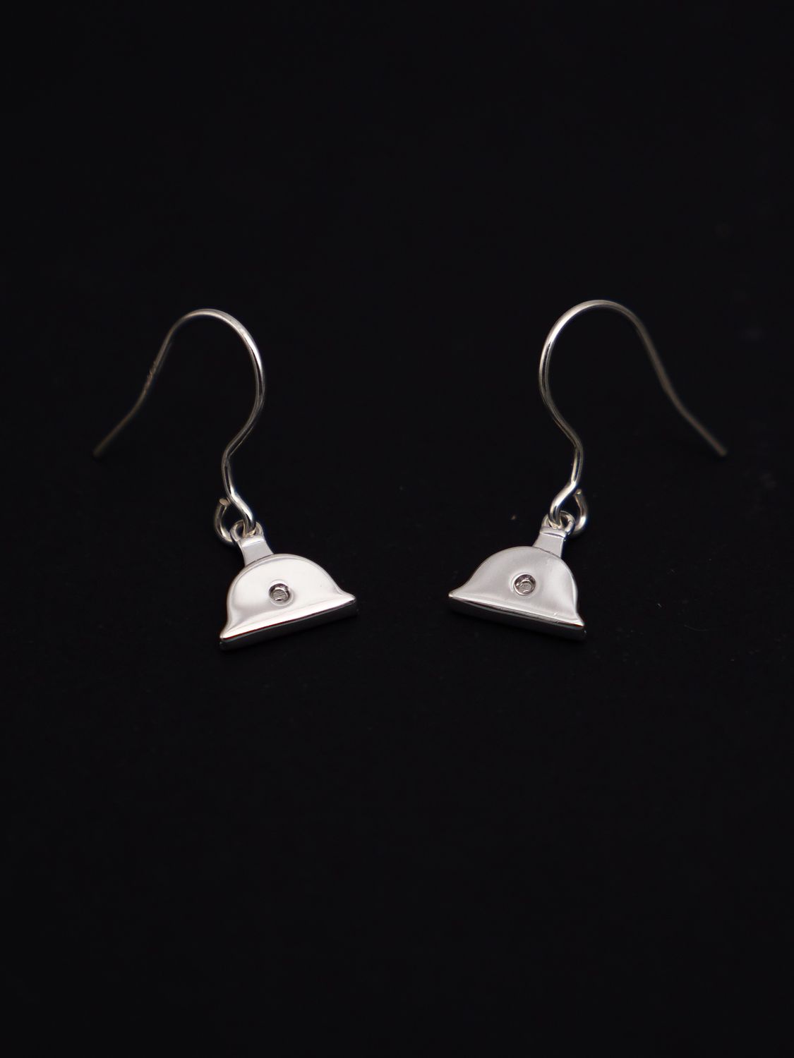 Moko Pounamu Sterling Silver Shepherds Whistle Drop Earrings SW6