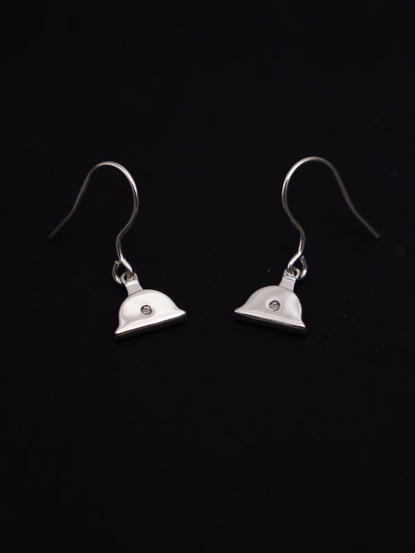 Moko Pounamu Sterling Silver Shepherds Whistle Drop Earrings SW6