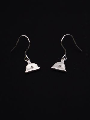 Moko Pounamu Sterling Silver Shepherds Whistle Drop Earrings SW6
