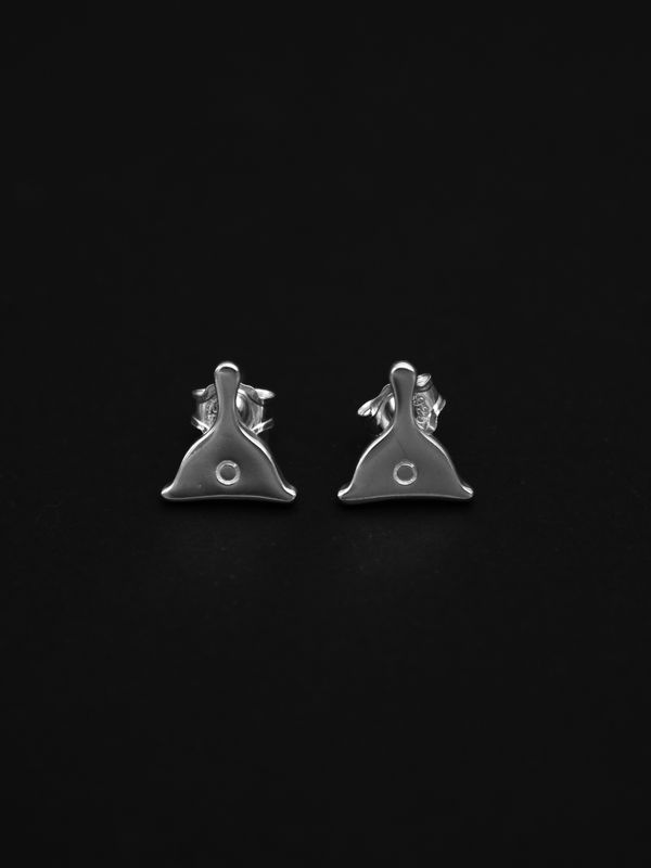 Moko Pounamu Sterling Silver Shepherds Whistle Stud Earrings SW7