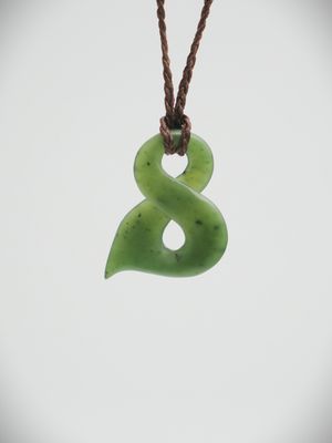 Moko Pounamu Single Pikorua NZ Genuine Kawakawa Greenstone - Otaitai